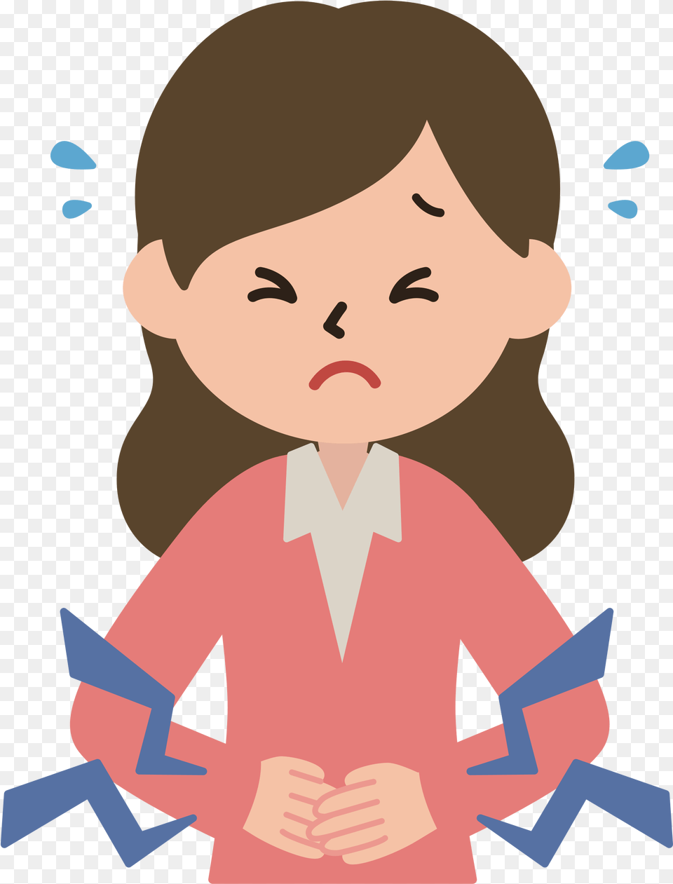 People Clipart Pain Stomach Ache Clipart, Baby, Person, Face, Head Png Image