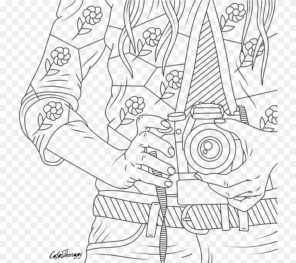 People Coloring Book Pages, Gray Free Png Download