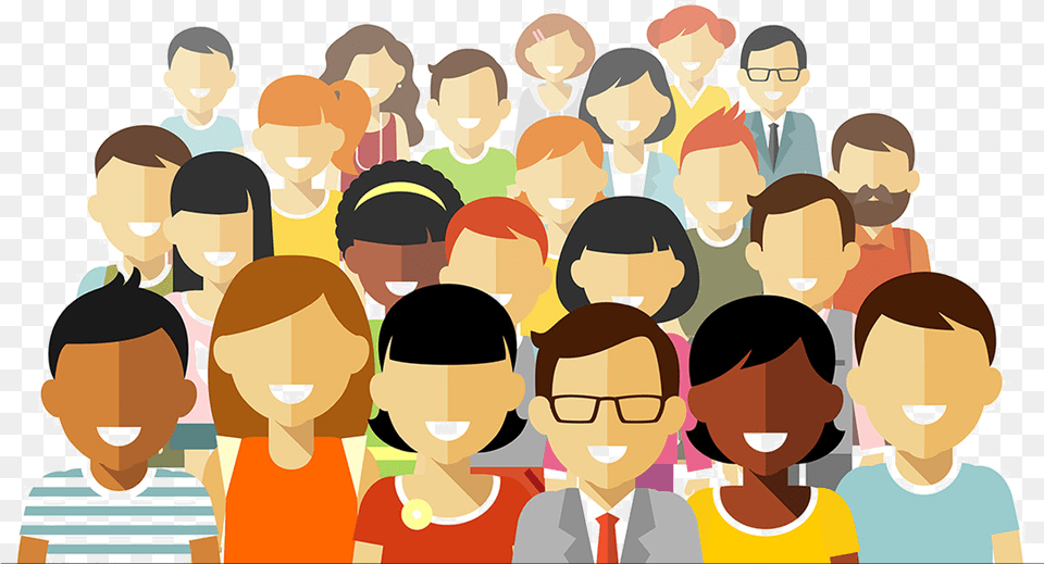 People Community Clipart Crowd Of People Cartoon, Person, Baby, Woman, Head Free Png Download