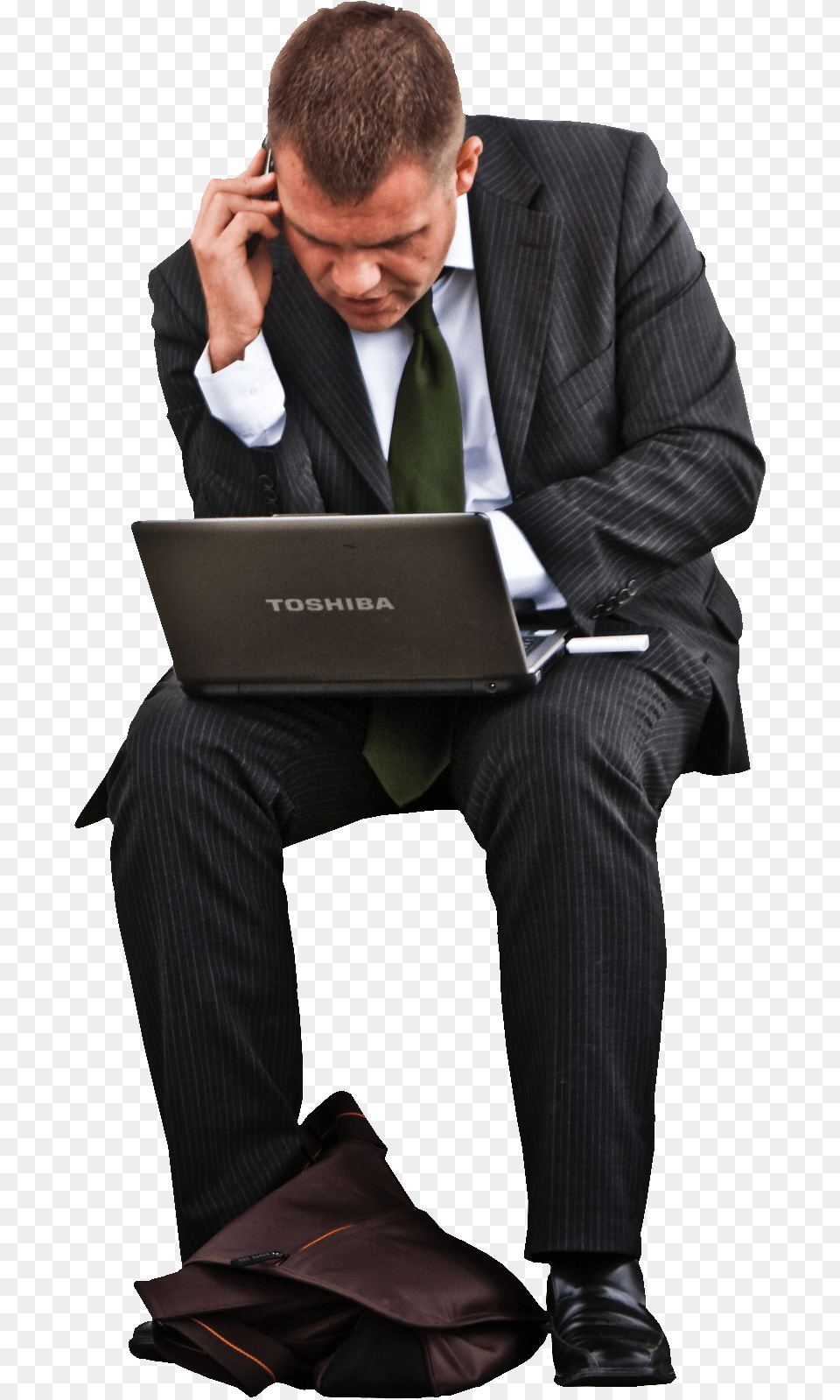 People Cutout Man In Suit Sitting, Accessories, Pc, Laptop, Formal Wear Free Png Download