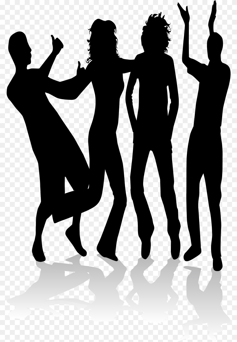 People Dancing Silhouette, Stencil, Person Png Image