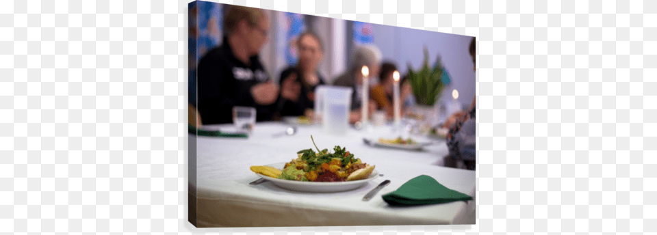 People Eating Vegan Food At A Cooking Class Canvas Side Dish, Dining Table, Furniture, Lunch, Table Free Transparent Png
