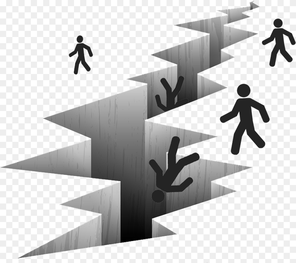 People Falling Into A Cavern Fault Line Illustration, Person, Outdoors, Nature, Head Png