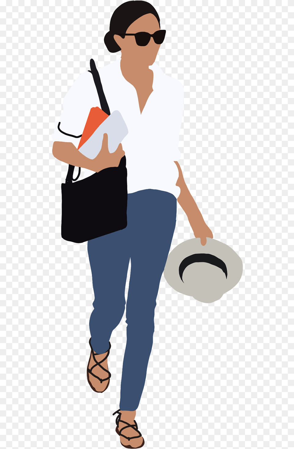 People Flat Illustration Accessories, Person, Pants, Sunglasses Free Transparent Png