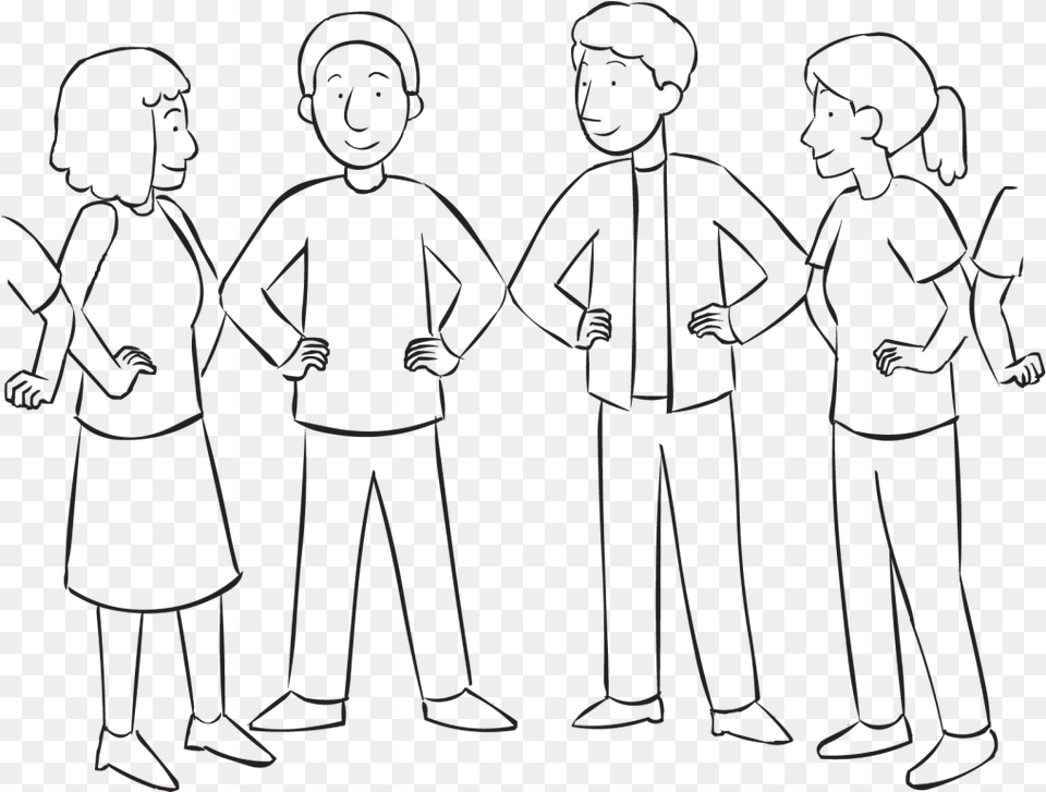 People Forming Tight Circle By Touching Elbows With, Person, Adult, Male, Man Png Image