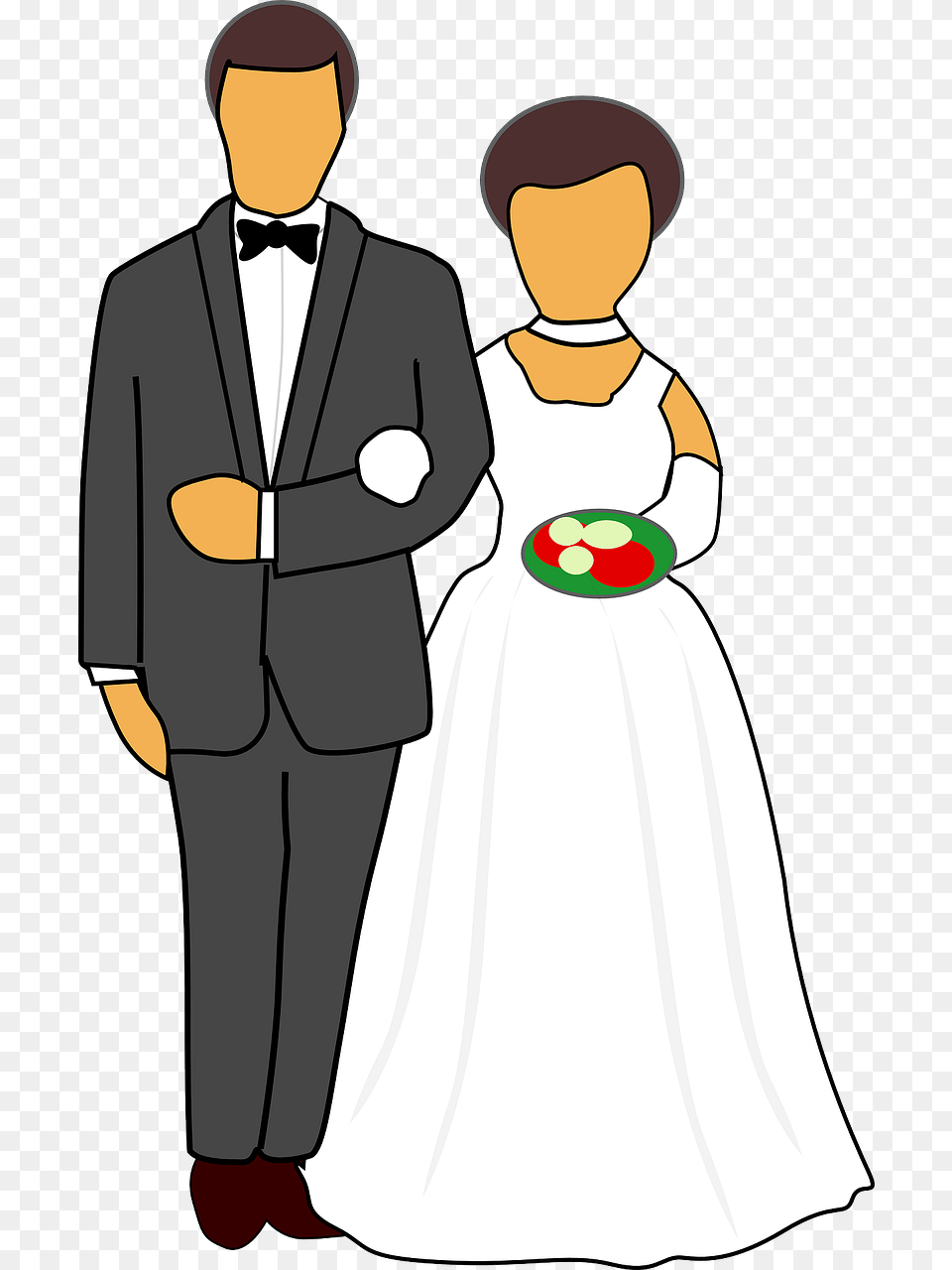 People Getting Married Clipart, Clothing, Dress, Suit, Formal Wear Png Image