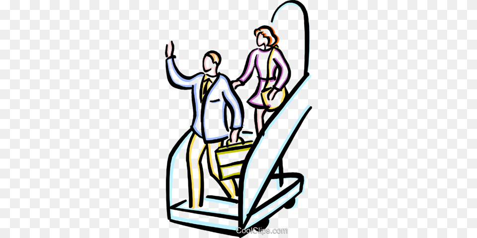 People Getting Off A Plane Royalty Free Vector Clip Art, Adult, Person, Woman, Female Png