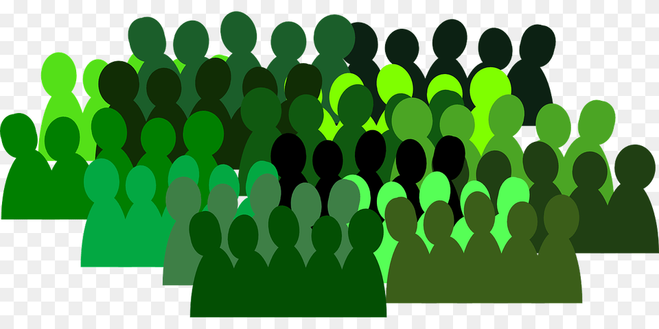People Group Crowd Background People Silhouette, Green, Person, Art, Graphics Png Image