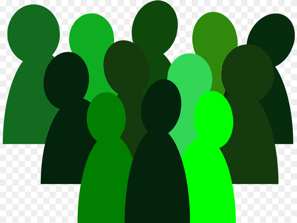 People Group Crowd Silhouette Group Of People Cartoon, Green, Adult, Female, Person Free Png Download