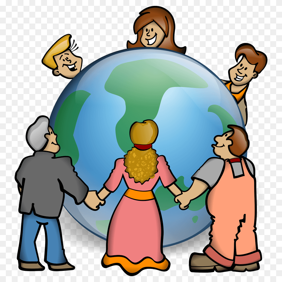 People Holding Hand Around A Globe Clipart, Person, Baby, Astronomy, Outer Space Free Png Download