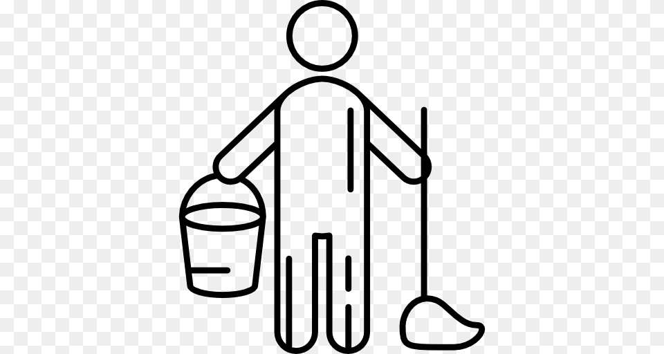 People Icon, Bucket, Cleaning, Person Free Png