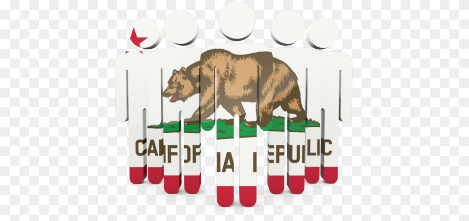 People Icon Illustration Of Flag Ofu003cbr U003e California California State Flag Face Mask, Animal, Bear, Mammal, Wildlife Free Transparent Png
