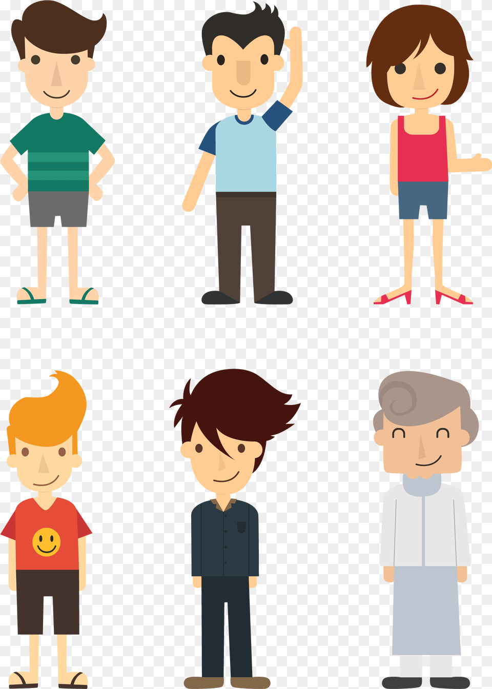 People Illustration Vector Design 3 Cartoon People, Baby, Person, Publication, Girl Free Transparent Png
