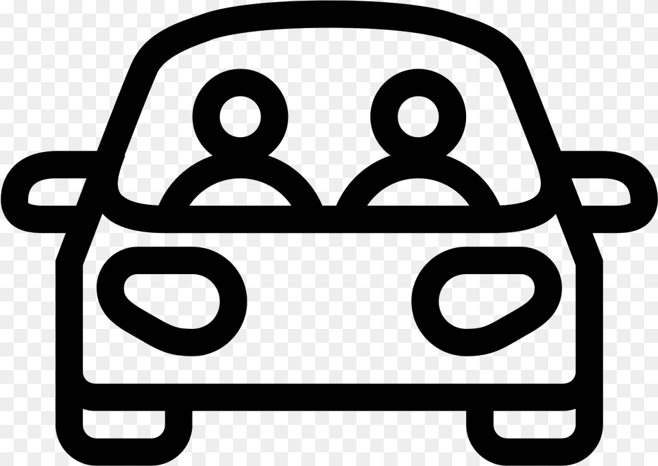 People In Car Icon Car With People Icon, Gray Free Png Download