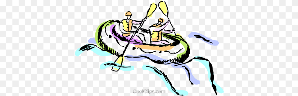 People In Raft Negotiating The Rapids Royalty Vector White River Rafting Drawing, Book, Comics, Publication, Adult Free Transparent Png