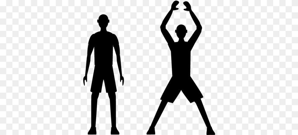 People Jumping Jacks Transparent Images Jumping Jacks Exercise Silhouette, Person, Adult, Male, Man Png Image