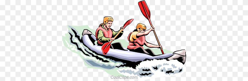 People Kayaking Royalty Free Vector Clip Art Illustration White Water Rafting Clip Art, Vest, Clothing, Lifejacket, Adult Png Image