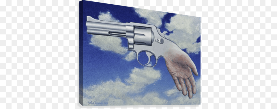 People Kill Guns Canvas Print Giclee Painting Close Up Of A Handgun, Firearm, Gun, Weapon Png Image