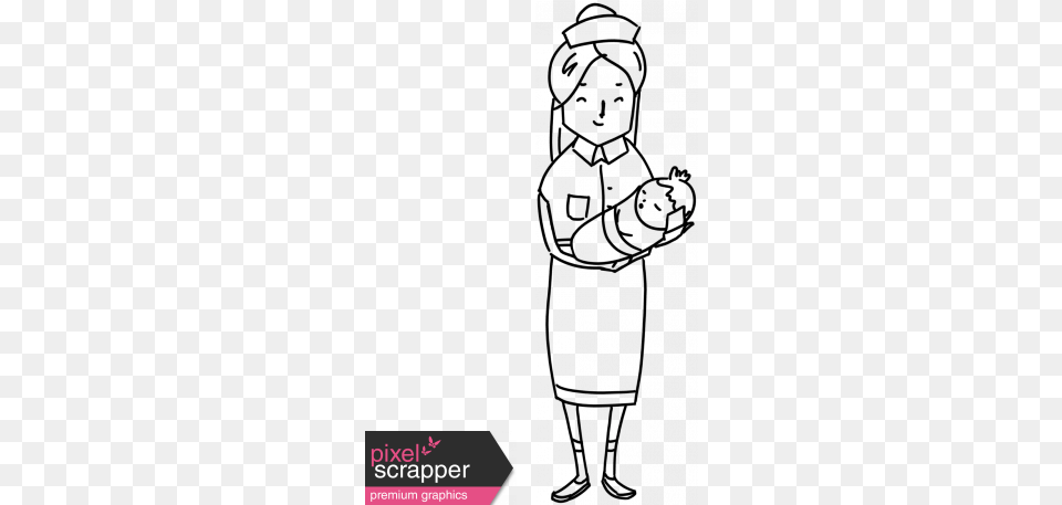 People Kit 002 Nurse Outline Outline Of Nurse Png Image