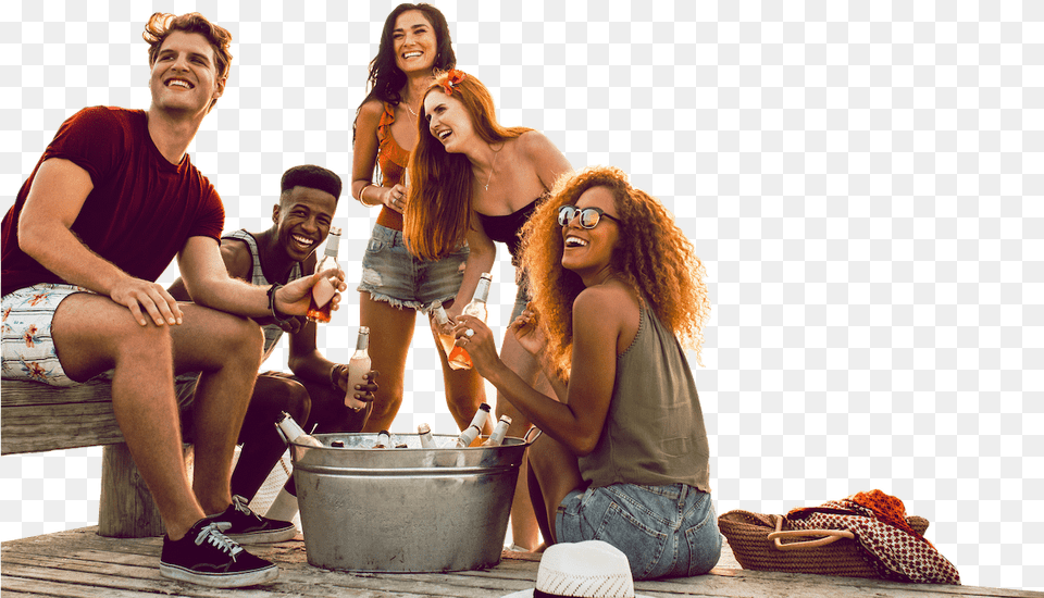 People Laughing With Drinks In Their Hands People Drinking Beer, Woman, Male, Female, Person Free Png Download