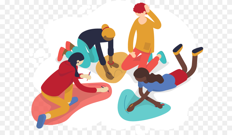 People Painting Together On The Ground Illustration, Baby, Person, Art, Outdoors Png