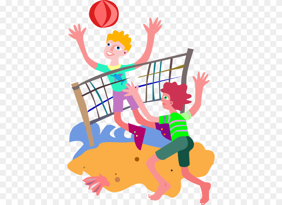 People Playing Volleyball Royalty Vector Clip Play Volleyball Cartoon, Baby, Person, Face, Head Free Png