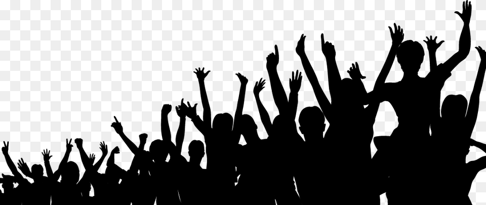 People Raising Hands Icon, Concert, Crowd, Person, Silhouette Free Png