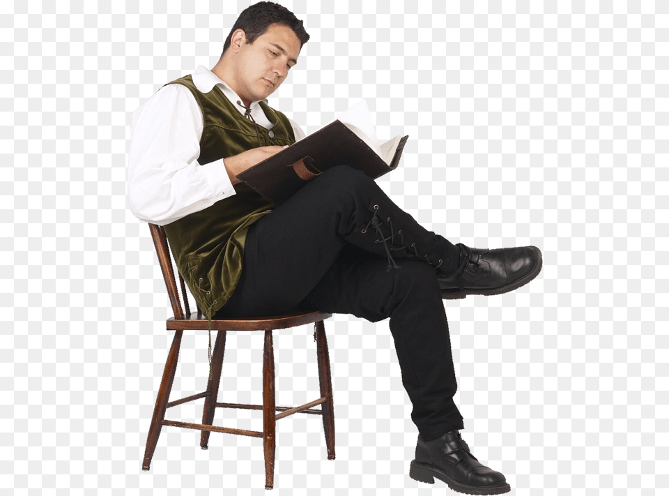 People Reading Person Reading Book, Vest, Sitting, Clothing, Man Free Png Download