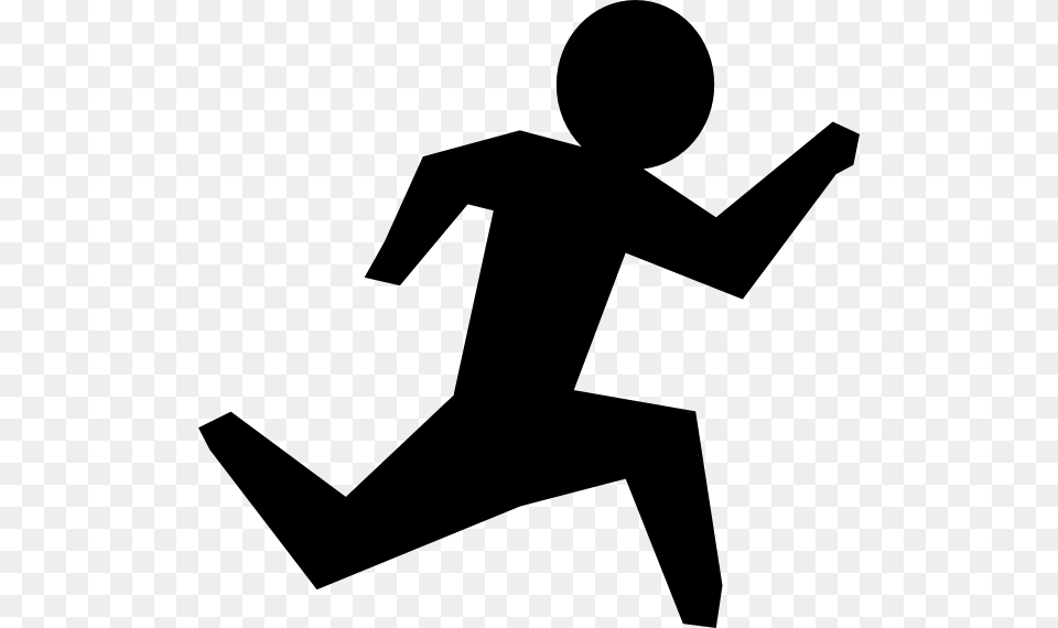 People Running Away Black And White Person Running, Silhouette Png Image