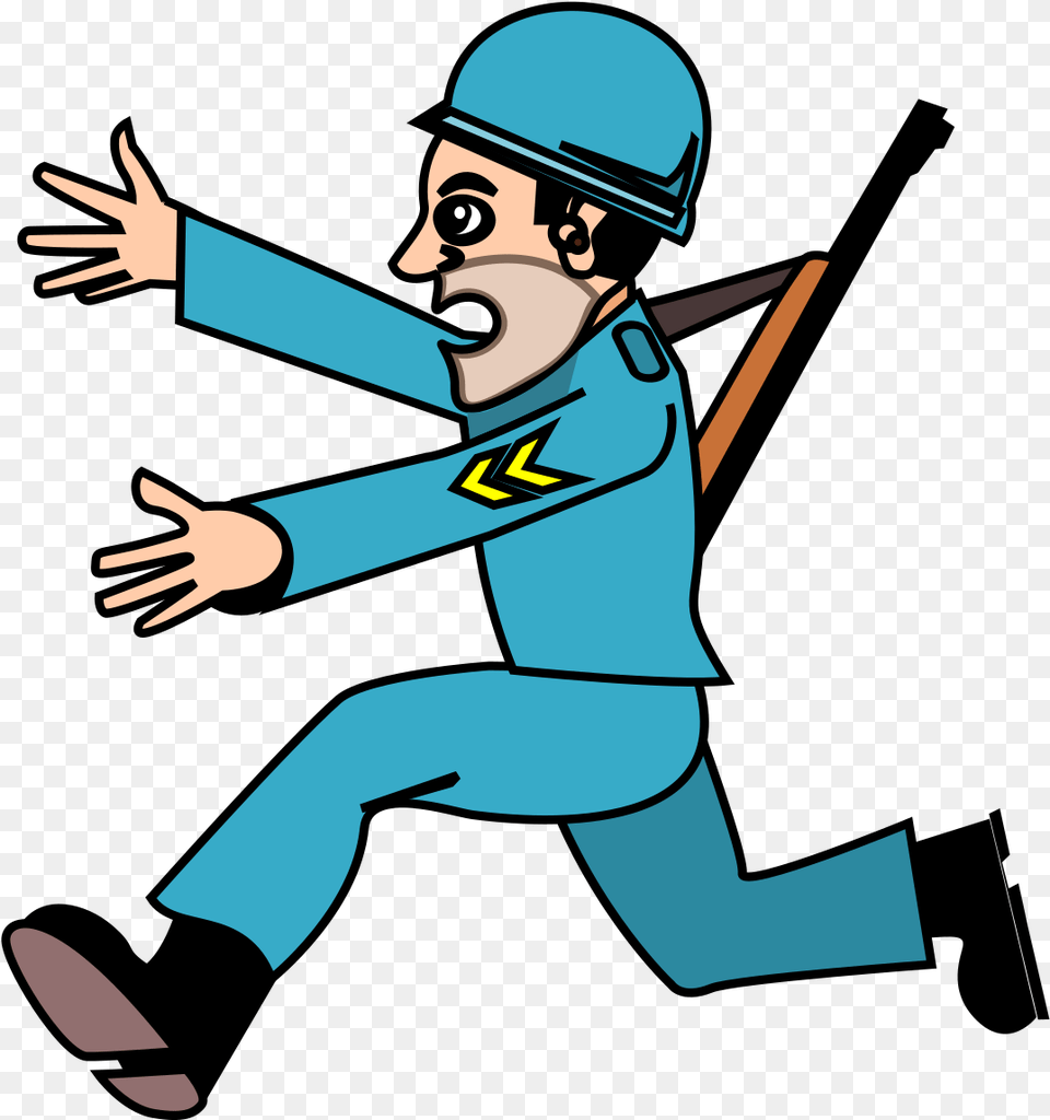 People Running Away Scared Soldier Clipart, Baby, Person, Face, Head Png