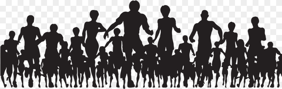 People Running Silhouette Picture Royalty Mob Silhouette, Person, Adult, Male, Man Free Png Download