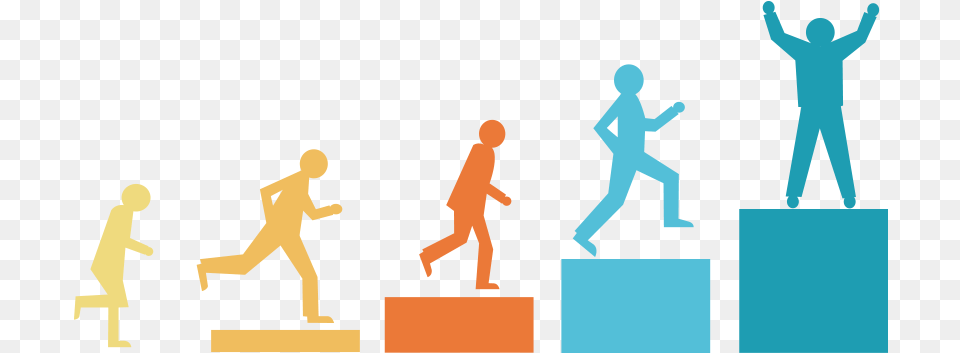 People Running Up Steps To Show High Achievement People Achievement, Baby, Person, Boy, Child Free Png Download