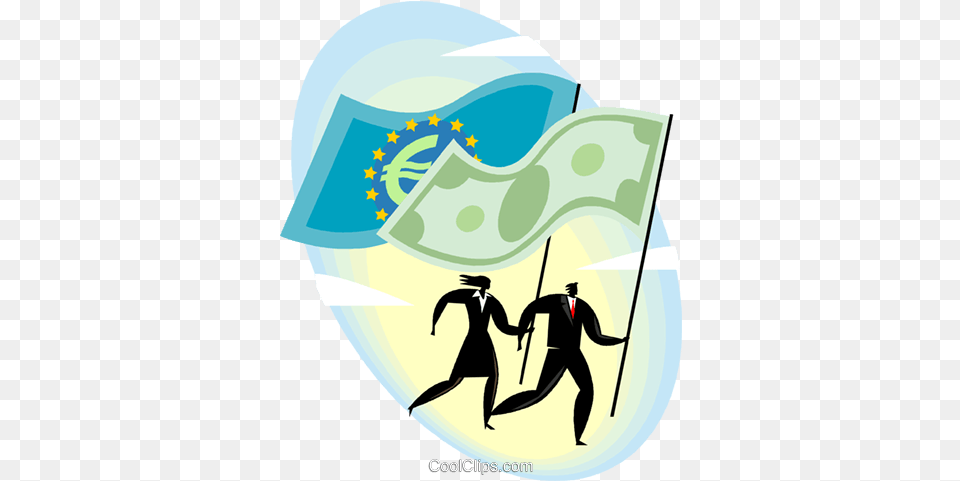 People Running With Currency Flags Royalty Vector Clip Clip Art, Walking, Person, Adult, Woman Png Image