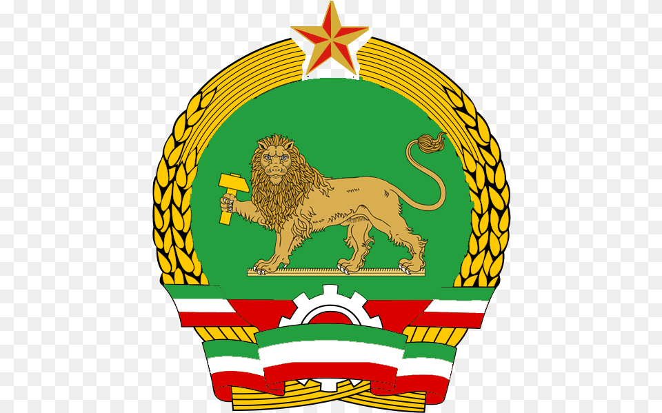 People S Republic Of Kampuchea Coat Of Arms Polish People39s Republic Emblem, Animal, Lion, Mammal, Wildlife Free Png Download