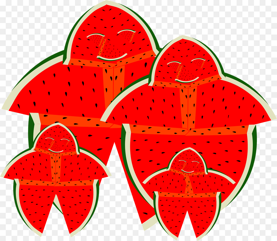 People Shapes Cut From Watermelon Clipart, Food, Fruit, Plant, Produce Png