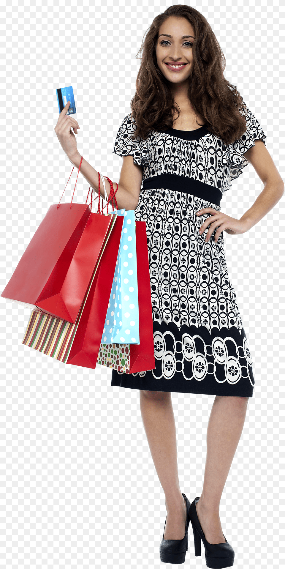 People Shopping Holding Bag Free Commercial Use Bag With Model Png Image