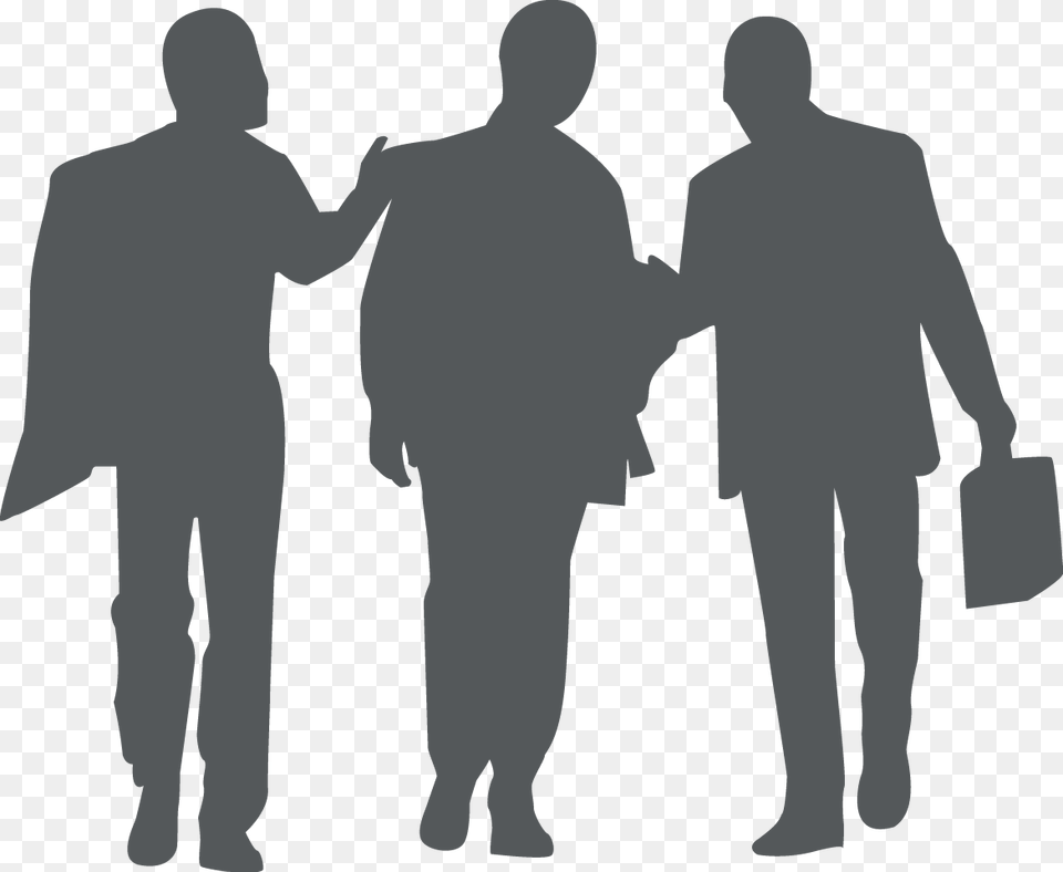People Silhouette, Gray Png