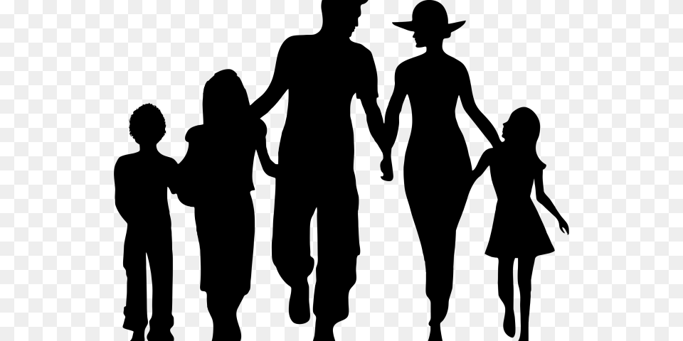 People Silhouette Clipart Transparent Background Silhouette Family Of, Gray Png Image