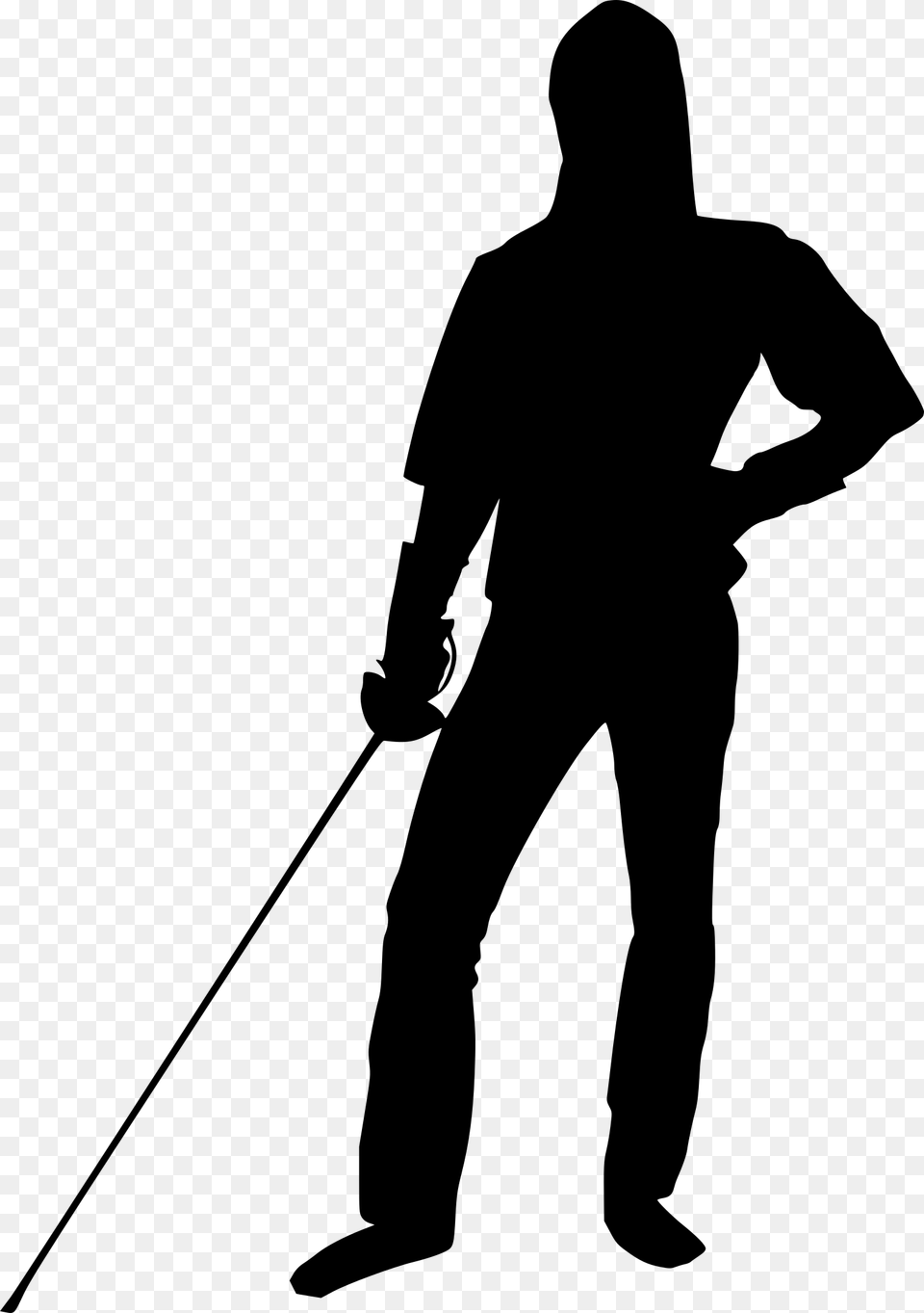 People Silhouette Sword, Gray Free Transparent Png