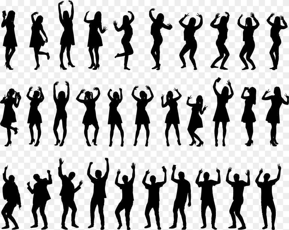 People Silhouettes 2 Clip Arts Transparent Silhouettes Of People, Gray Png Image