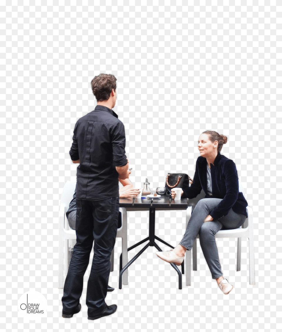 People Sitting Person At Desk, Table, Clothing, Pants, Furniture Free Png