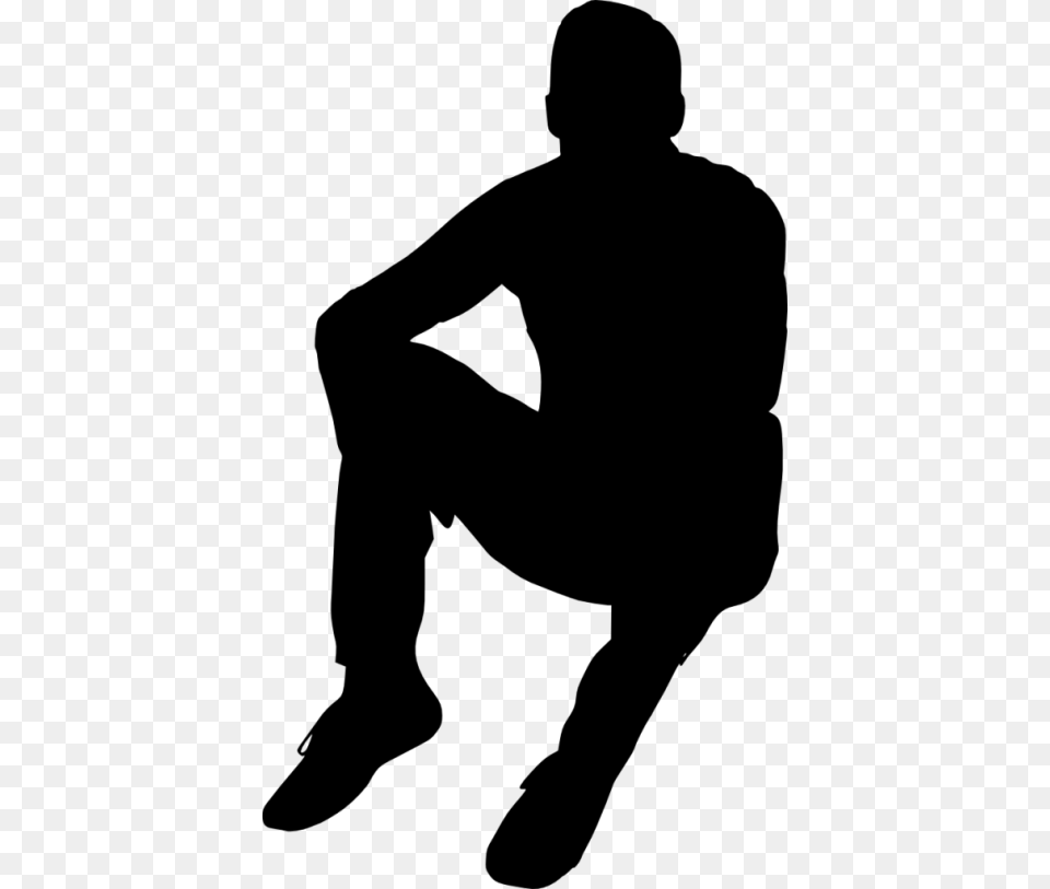 People Sitting Silhouette, Adult, Male, Man, Person Png Image