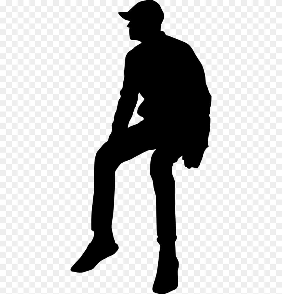 People Sitting Silhouette, Adult, Male, Man, Person Free Png Download