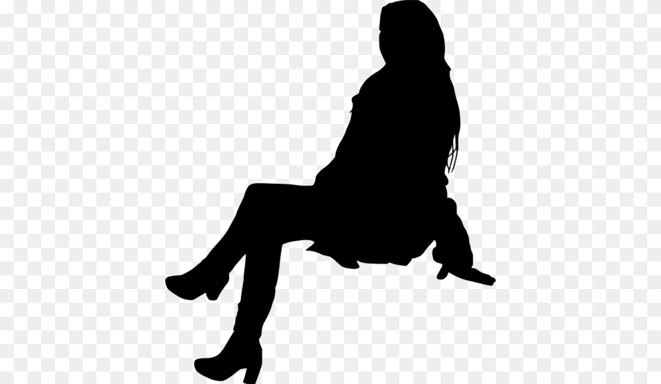 People Sitting Silhouette, Person, Adult, Female, Woman Free Png