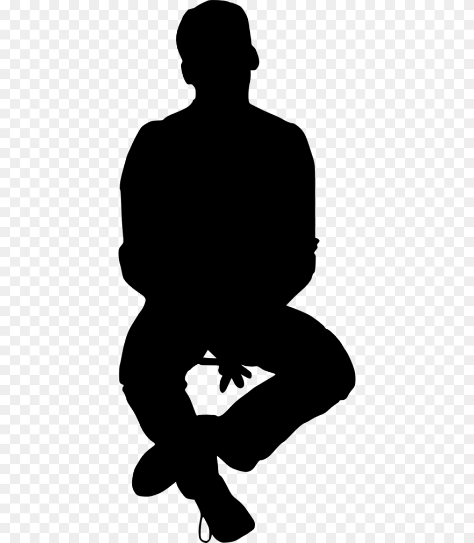 People Sitting Silhouette, Adult, Male, Man, Person Free Png