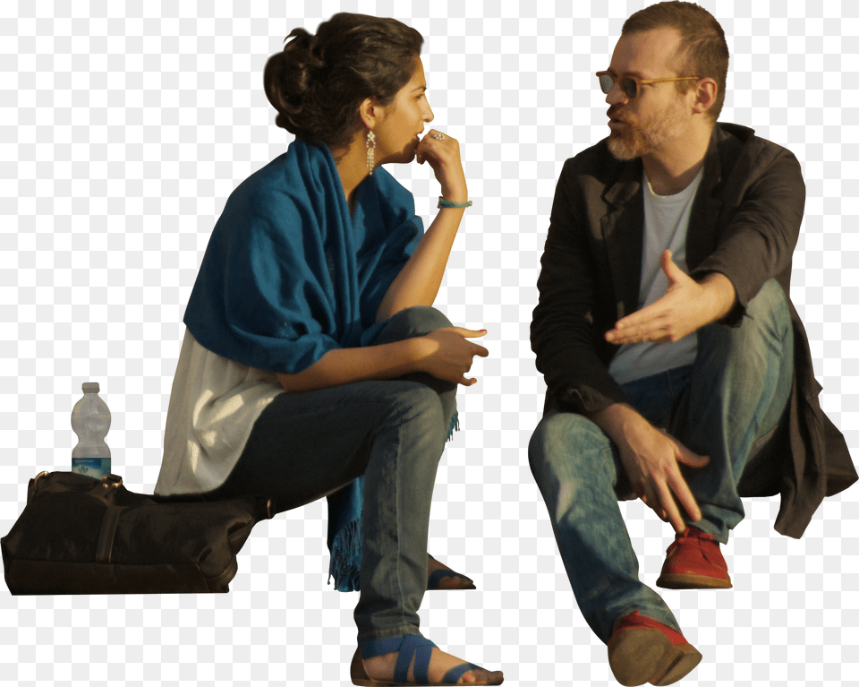 People Sitting Talking, Clothing, Person, Pants, Adult Free Transparent Png