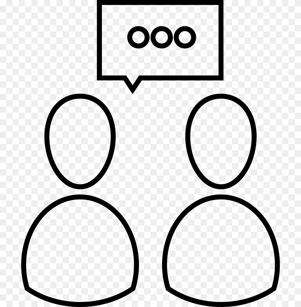 People Speaking Outline Symbol Inside A Circle Comments People Speaking Logo, Text, Number Png Image