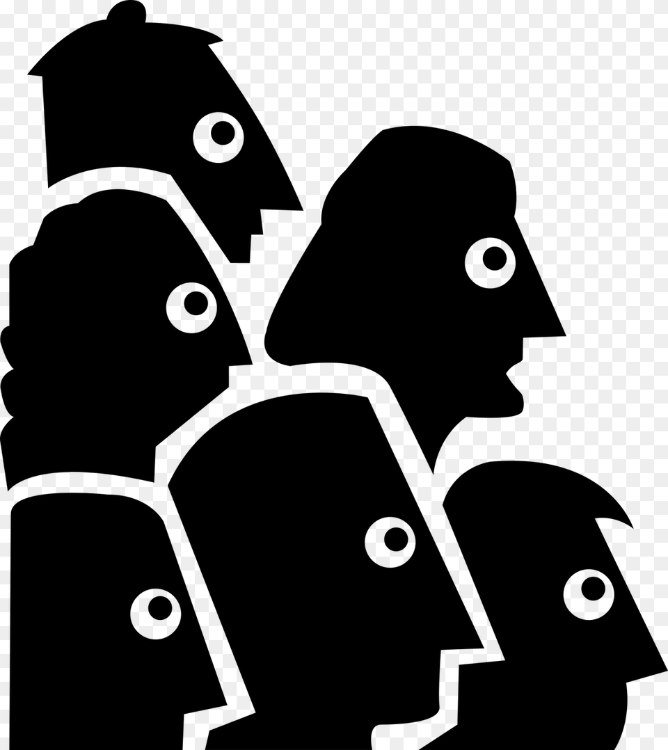 People Staring Clipart, Gray Png Image