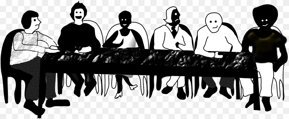 People Table Team People Sitting At A Table Clipart, Person, Crowd, Adult, Woman Free Png