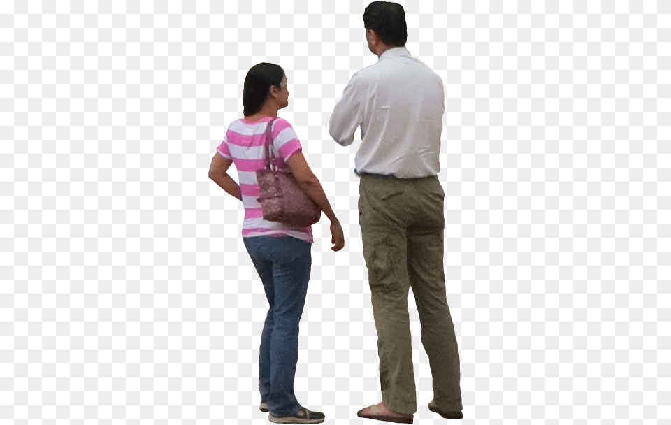 People Talking Transparent Person Standing From Behind, T-shirt, Pants, Clothing, Sleeve Free Png
